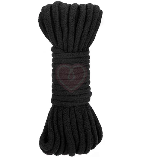 Хлопковая верёвка для связывания Lux Fetish 10 м чёрная фото 1