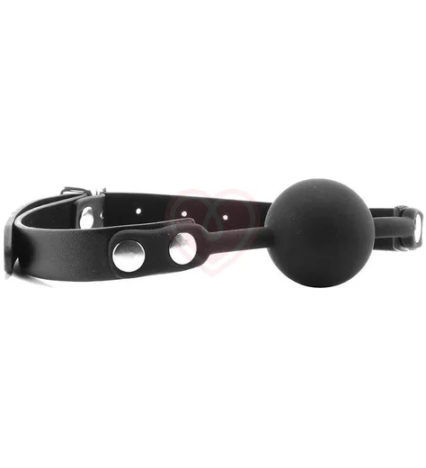 Кляп с шариком из силикона Ouch! Silicone Ball Gag чёрный фото 1