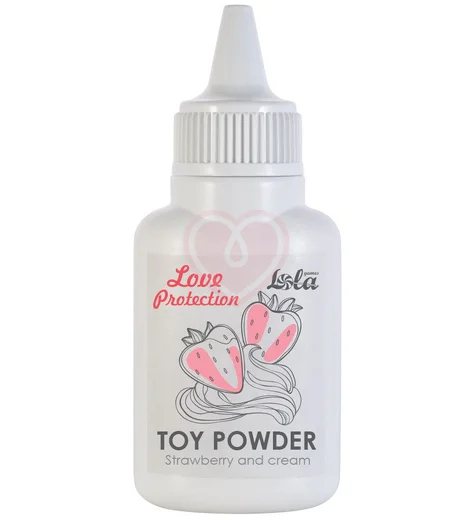 Пудра для игрушек ароматизированная Love Protection Клубника со сливками 15 г фото 1