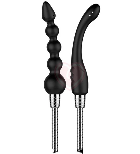 Набор из 2 насадок для анального душа Nexus Advanced чёрный фото 1