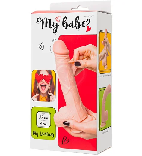 Реалистичный гнущийся фаллоимитатор на присоске My Babe My Darling телесный 17 см фото 8