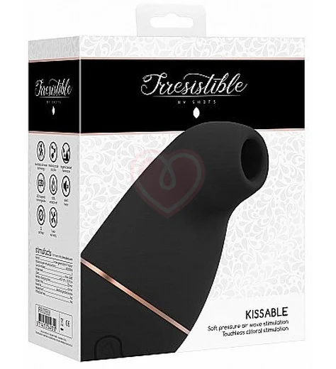 Бесконтактный клиторальный стимулятор Irresistible Kissable чёрный фото 5