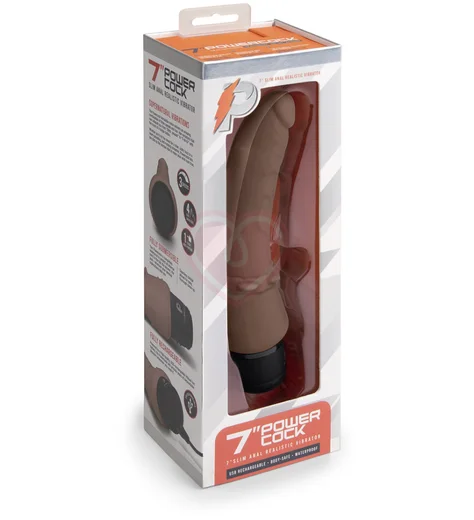 Анальный вибратор PowerCocks Slim Anal 12 см шоколад фото 5