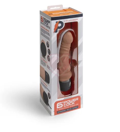 Реалистичный вибратор PowerCocks 14 см мокка фото 4