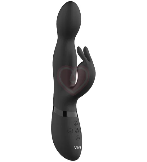 Вибратор Niva с ротацией и клиторальным стимулятором чёрный фото 5