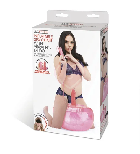 Надувная подушка с реалистичным вибратором Lux Fetish розовая фото 4