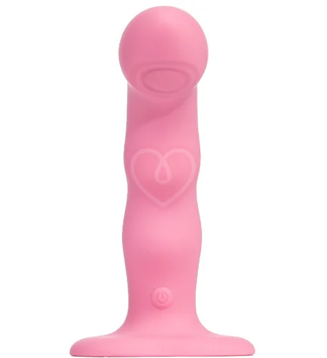 Вибратор с пульсирующей головкой Strap-On-Me Tapping Dildo Wave M розовый фото 13