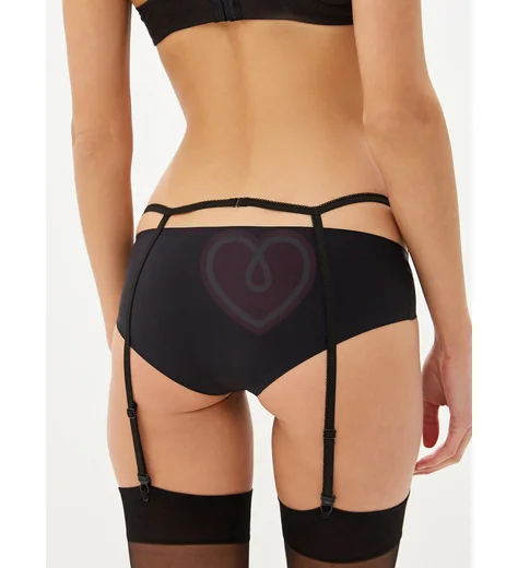 Интригующий пояс для чулок Hold On Love с алым кружевом фото 4