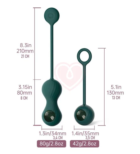 Набор для тенировок Кегеля Magic Motion Crystal Duo тёмно-зелёный фото 2