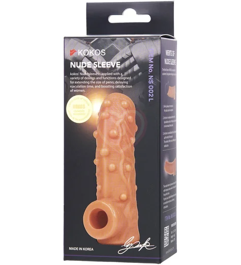 Насадка с открытой головкой и пупырышками Kokos Nude Sleeve NS002-L фото 4