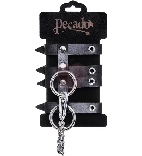 Наручники из двух ремешков Pecado BDSM черные фото 6
