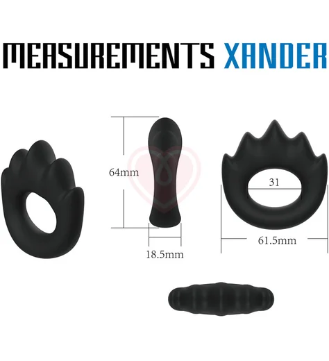 Эрекционное кольцо с массажными гребнями Velv'Or Rooster Xander черное фото 2