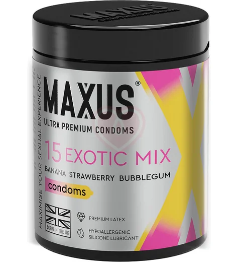 Ароматизированные цветные презервативы Maxus Exotic Mix 15 шт фото 1