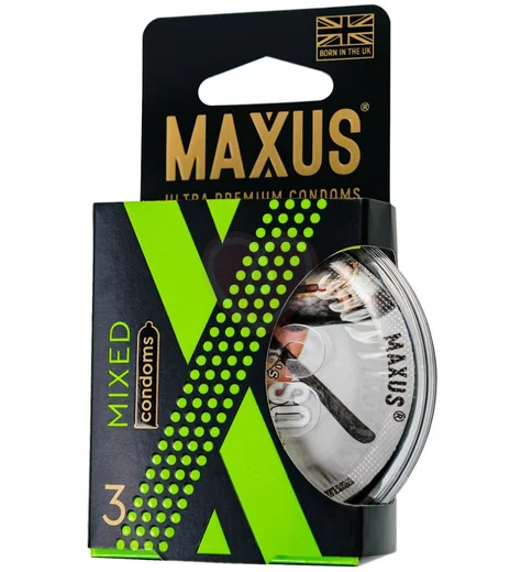 Набор презервативов Maxus Mixed 3 штуки с пластиковым кейсом фото 1