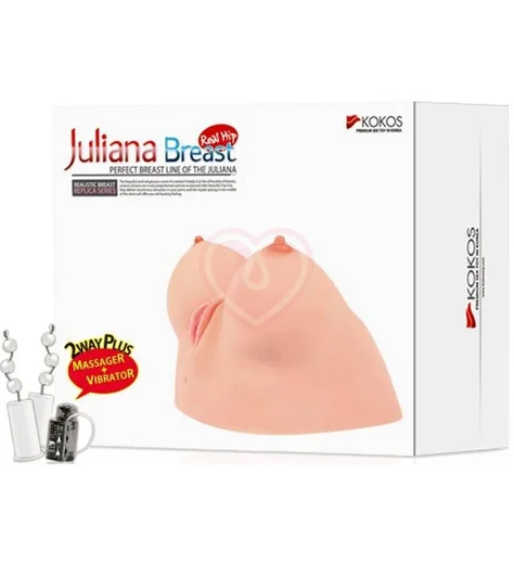 Мастурбатор-грудь с вагиной и анусом Kokos Juliana Breast с вибрацией фото 7