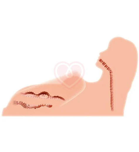 Мастурбатор тело Kokos Hera 03 с тремя отверстиями и вибрацией фото 3