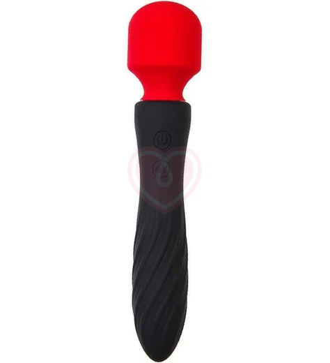 Двусторонний вибратор-массажёр Black Red by Toyfa чёрный с красным фото 1