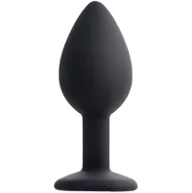 Анальная пробка с круглым кристаллом Popo Pleasure by Toyfa Norma S чёрная