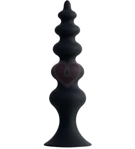 Анальная ёлочка на присоске Popo Pleasure by Toyfa Indi чёрная фото 1