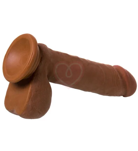 Реалистичный вибратор с ротацией присоской и пультом RealStick Elite Mulatto коричневый фото 5