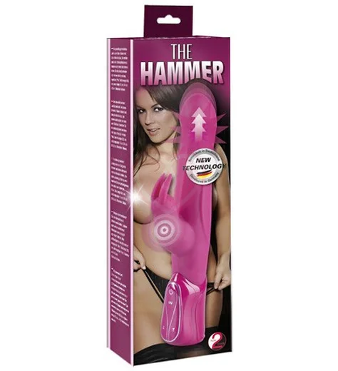Вибратор-пульсатор с клиторальным стимулятором The Hammer розовый фото 2