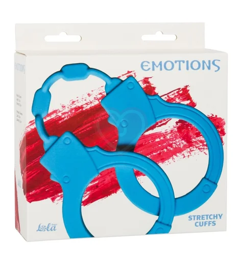 Силиконовые наручники Emotions Stretchy Cuffs голубые фото 2