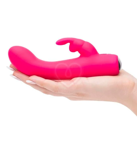 Небольшой вибратор с клиторальным стимулятором Happy Rabbit розовый фото 3