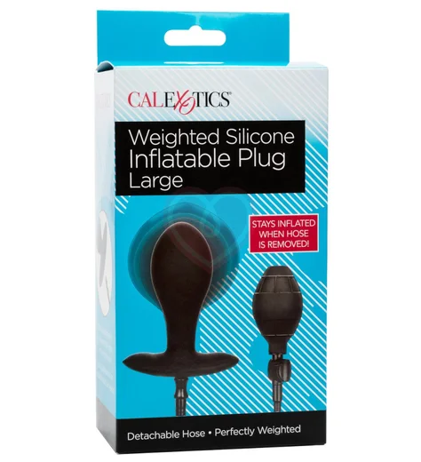 Утяжелённая расширяемая анальная пробка Weighted Silicone Inflatable Plug Large фото 6