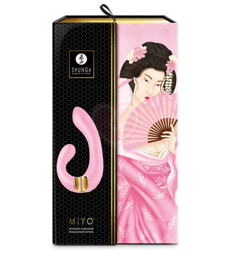 Вибратор с клиторальным стимулятором Shunga MIYO нежно-розовый фото 3