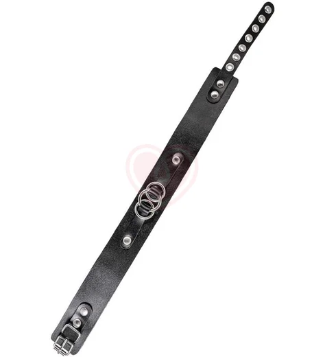 Чокер со связанными кольцами широкий Pecado BDSM черный фото 3