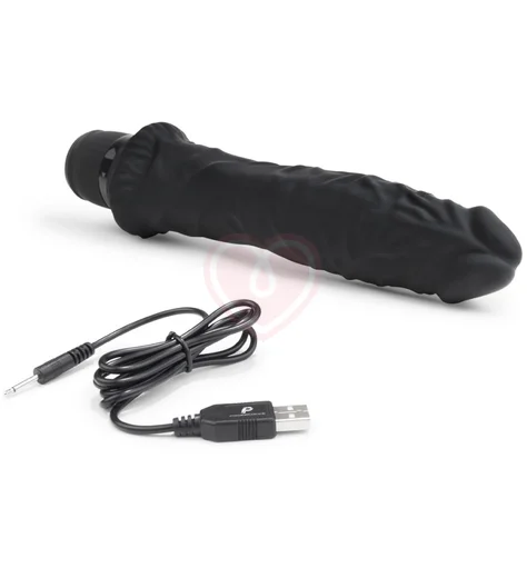 Реалистичный вибратор PowerCocks Girthy 20 см чёрный фото 3