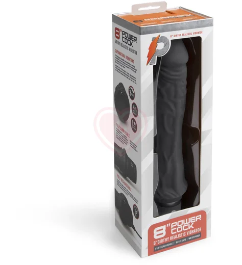 Реалистичный вибратор PowerCocks Girthy 20 см чёрный фото 4