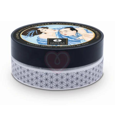 Массажная пудра с перышком Shunga Kissable Massage Powder Кокосовое волнение фото 3
