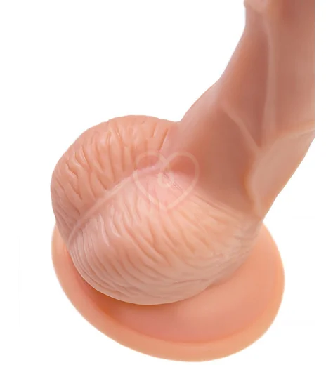 Реалистичный фаллоимитатор на присоске с мошонкой RealStick Nude Rolo телесный фото 4