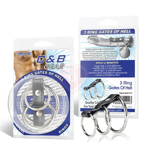 Хомут на член из трёх металлических колец 3 Ring Gates of Hell фото 3