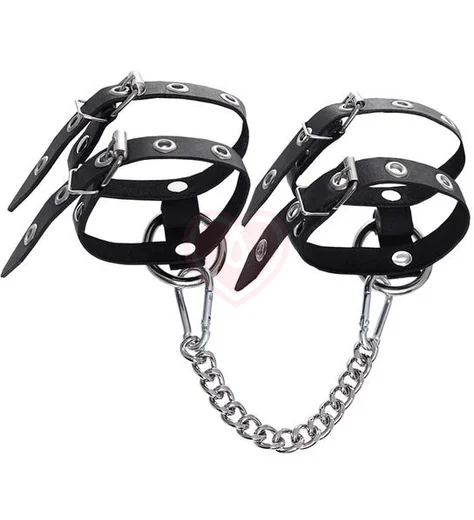 Кожаные оковы из двух ремешков Crazy Handmade фото 2