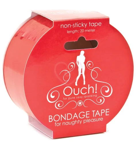 Скотч для бондажа Ouch! Bondage Tape 20 метров красный фото 2