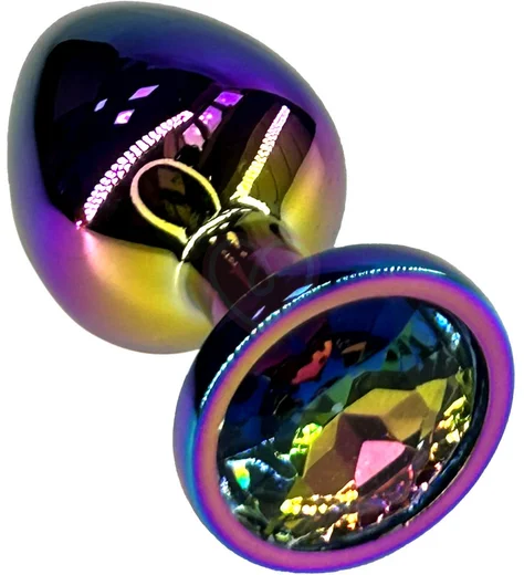 Анальная пробка с кристаллом Kanikule Small неохром фото 4