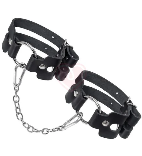 Оковы на ноги из двух ремешков Pecado BDSM черные фото 3