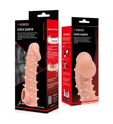 Насадка с бугорками и отверстием для мошонки Kokos Cock Sleeve CS005-L фото 2