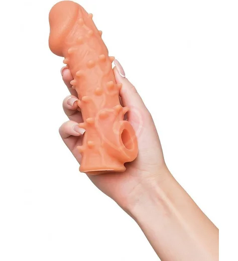 Насадка с бугорками и отверстием для мошонки Kokos Cock Sleeve CS005-L фото 3