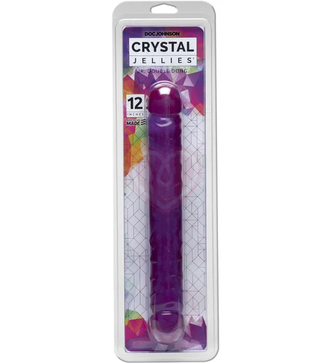 Двухсторонний фаллоимитатор Crystal Jellies 30 см фиолетовый фото 2