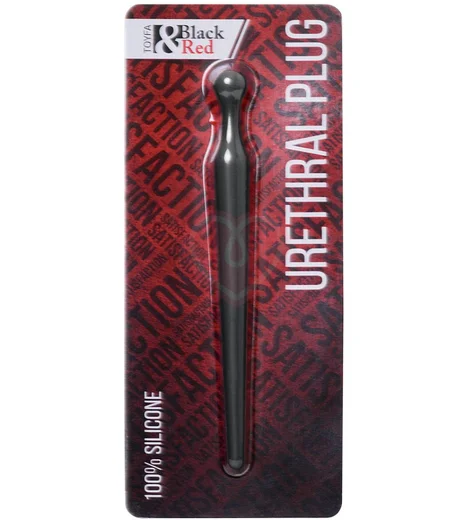 Гладкий уретральный плаг Black Red by Toyfa чёрный фото 2