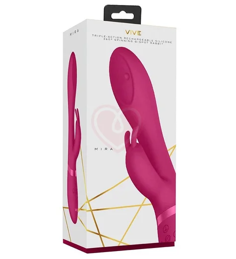 Вибратор Mira с двигающимся шариком и стимулятором клитора розовый фото 5