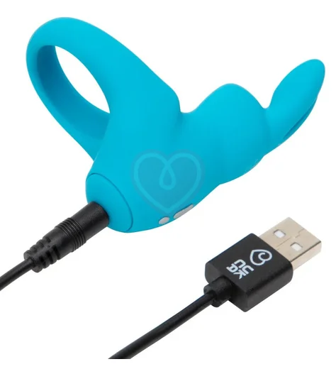 Эрекционное виброкольцо Happy Rabbit голубое фото 2