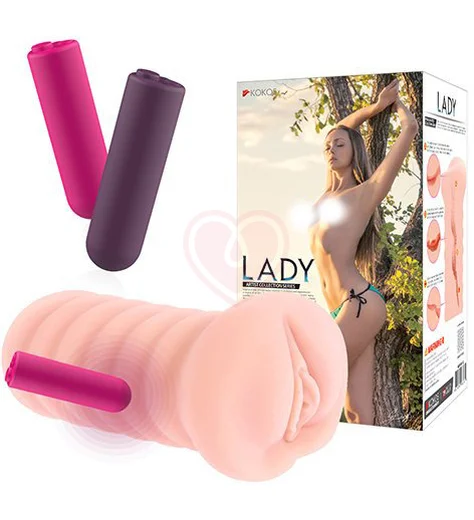 Мастурбатор вагина с реалистичным рельефом Kokos Lady Auto с вибрацией фото 3