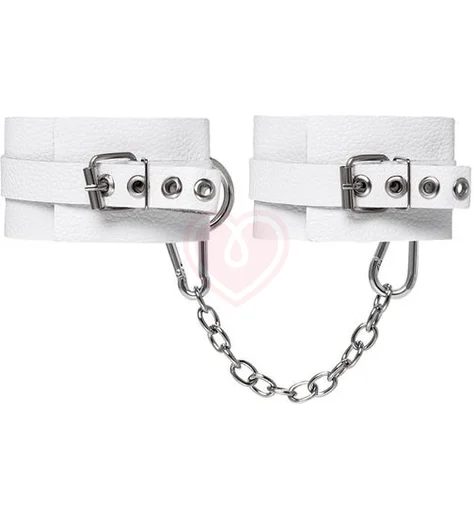Оковы на ноги с люверсами Pecado BDSM белые фото 2