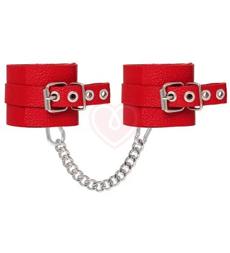Оковы на ноги с люверсами Pecado BDSM красные фото 2