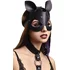 Открытая маска с кошачьими ушками Pecado BDSM черная фото 5