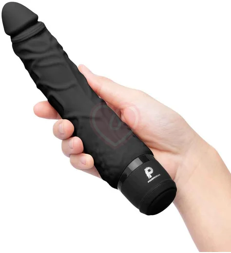 Изогнутый реалистичный вибратор PowerCocks 16 см чёрный фото 3